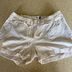 Cream linen shorts